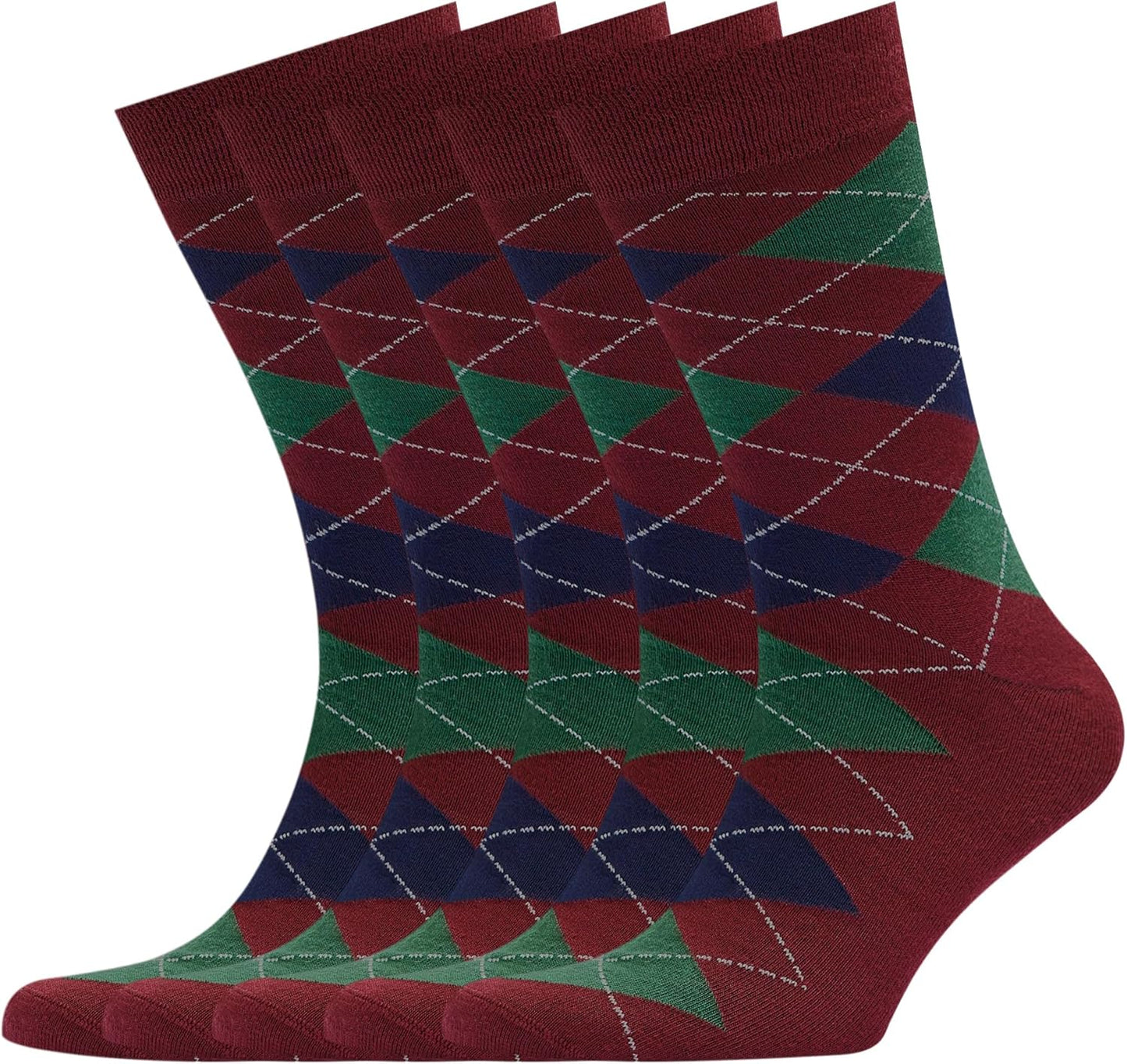 VRD Mens Dress Socks 5-Pack Assorted Patterns for Stylish Wear