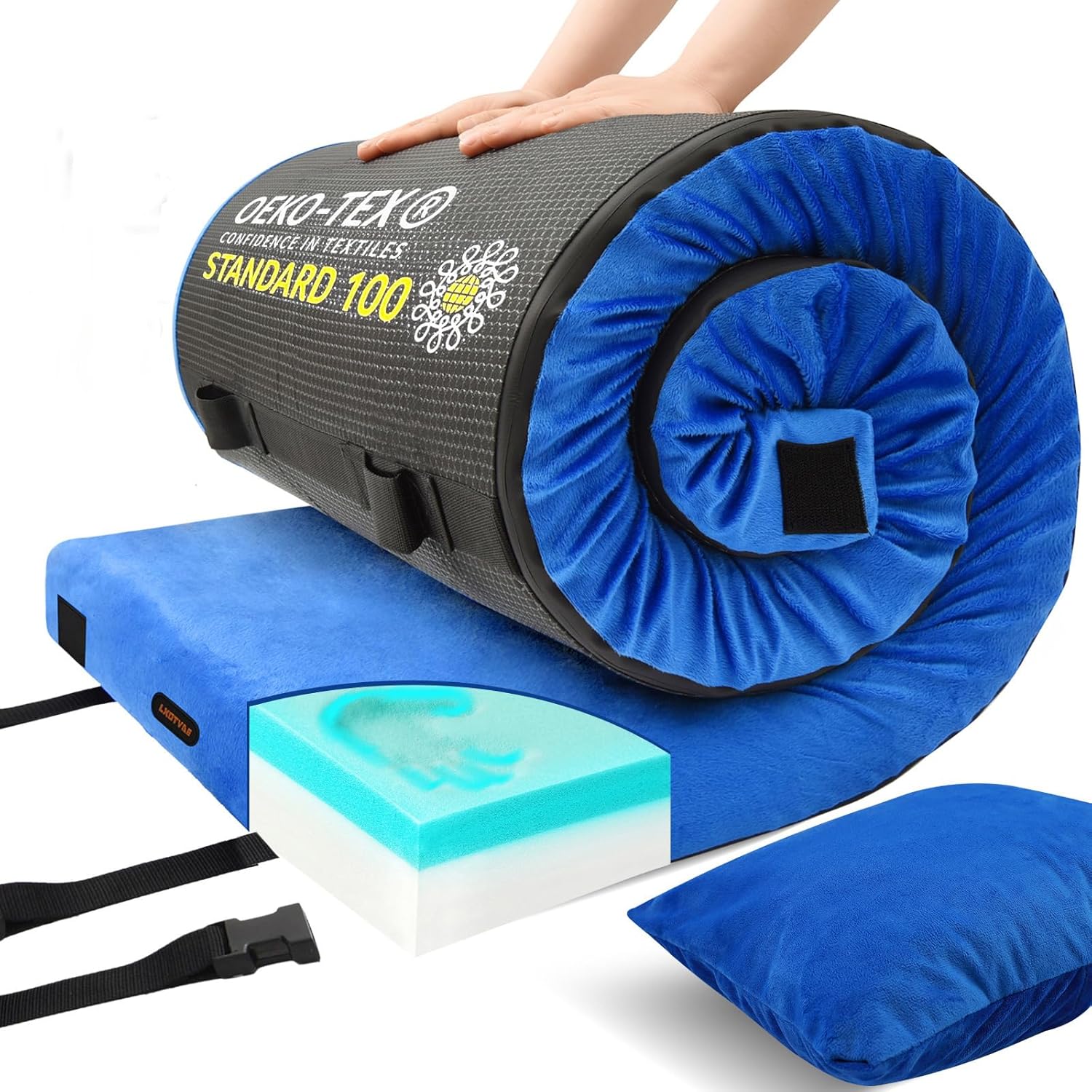 Memory Foam Camping Mattress Pad for Comfortable Sleep Anywhere