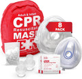 Adult and Infant CPR Mask Combo Kit 8-Pack - Emergency Resuscitation