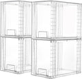 Vtopmart Clear Stackable Storage Drawers 4-Pack - Dustproof Organizer