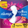 Always Radiant Feminine Pads Size 1 Regular Absorbency - Flexible