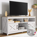 TV Stand for 65 Inch TV with Power Outlet - Farmhouse Media Console