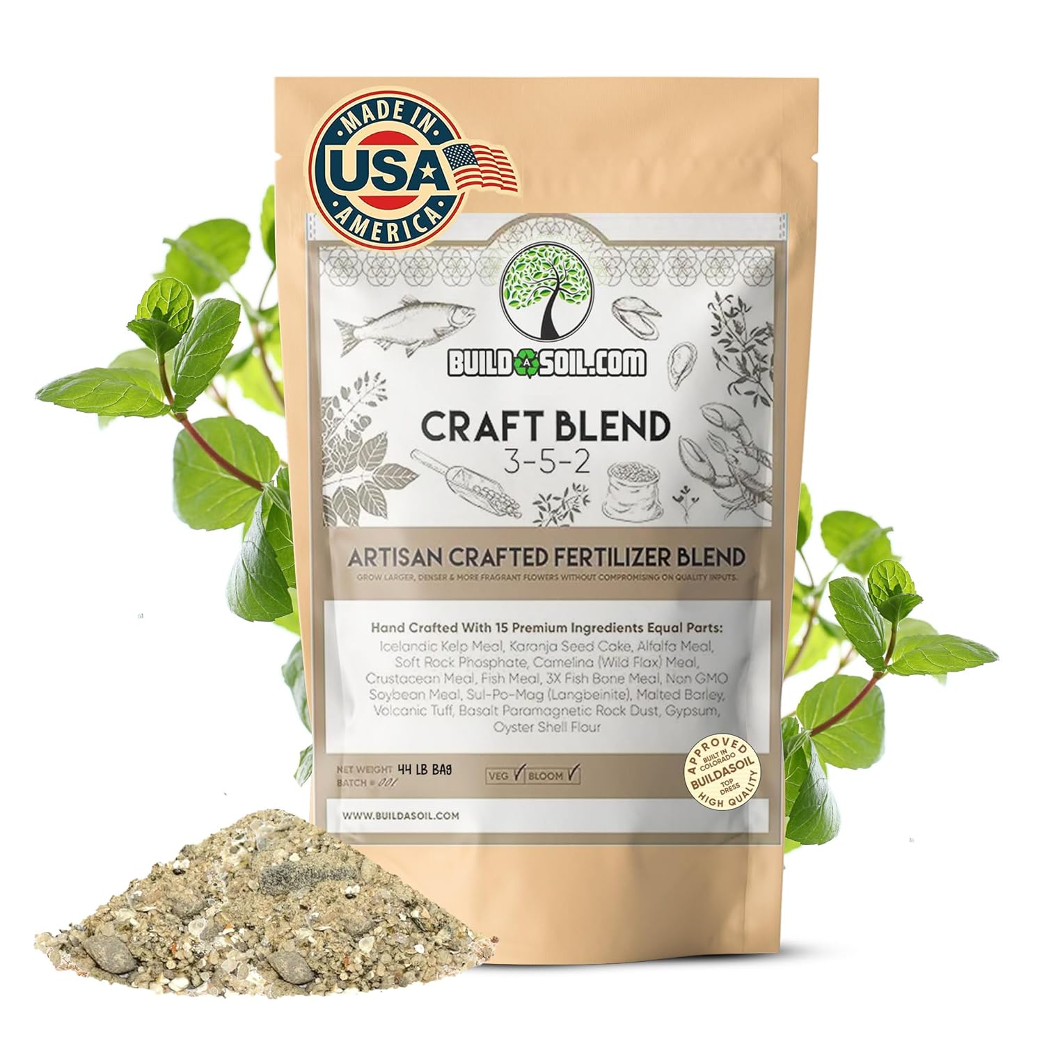 BuildASoil Organic Fertilizer for Vegetable Garden Growth