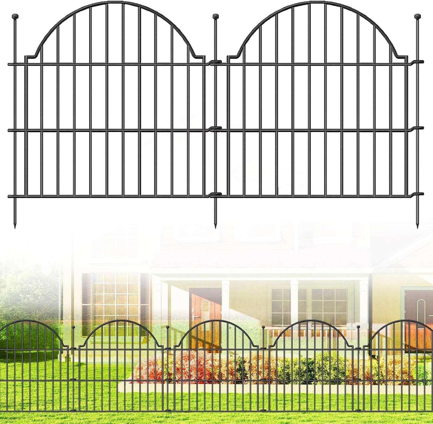 Blingluck Decorative Metal Garden Fence for Pets & Gardens
