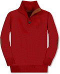 Boys 100% Cotton Button Down Collar Pullover Sweater - Slim Fit