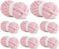 Chunky Chenille Yarn 8 Pack - Soft Velvet Bulky Yarn for Blankets