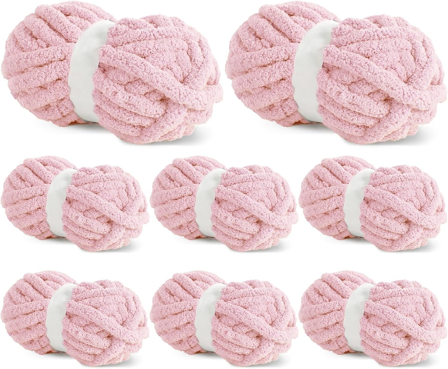 Chunky Chenille Yarn Set for Crocheting & Knitting Projects