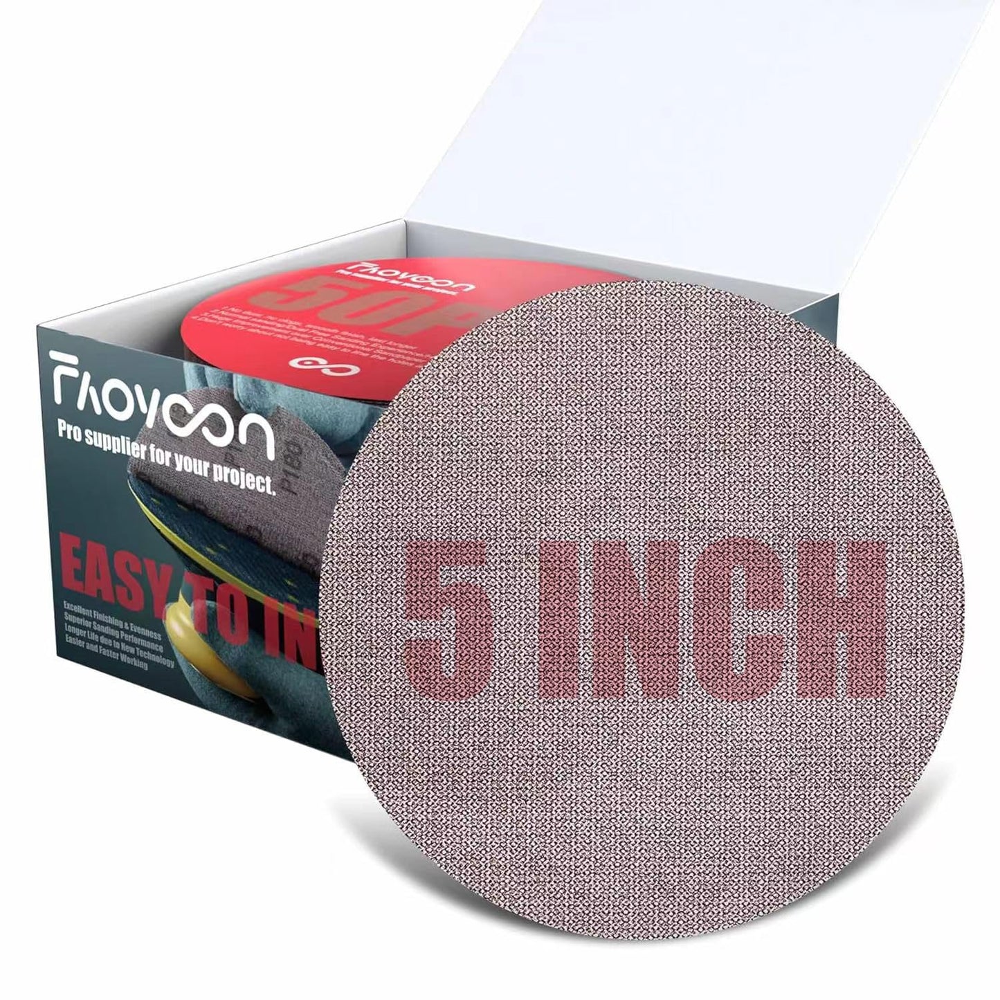Faoyoon 5 Inch Sanding Mesh Discs - Dust Free Grit Assortment