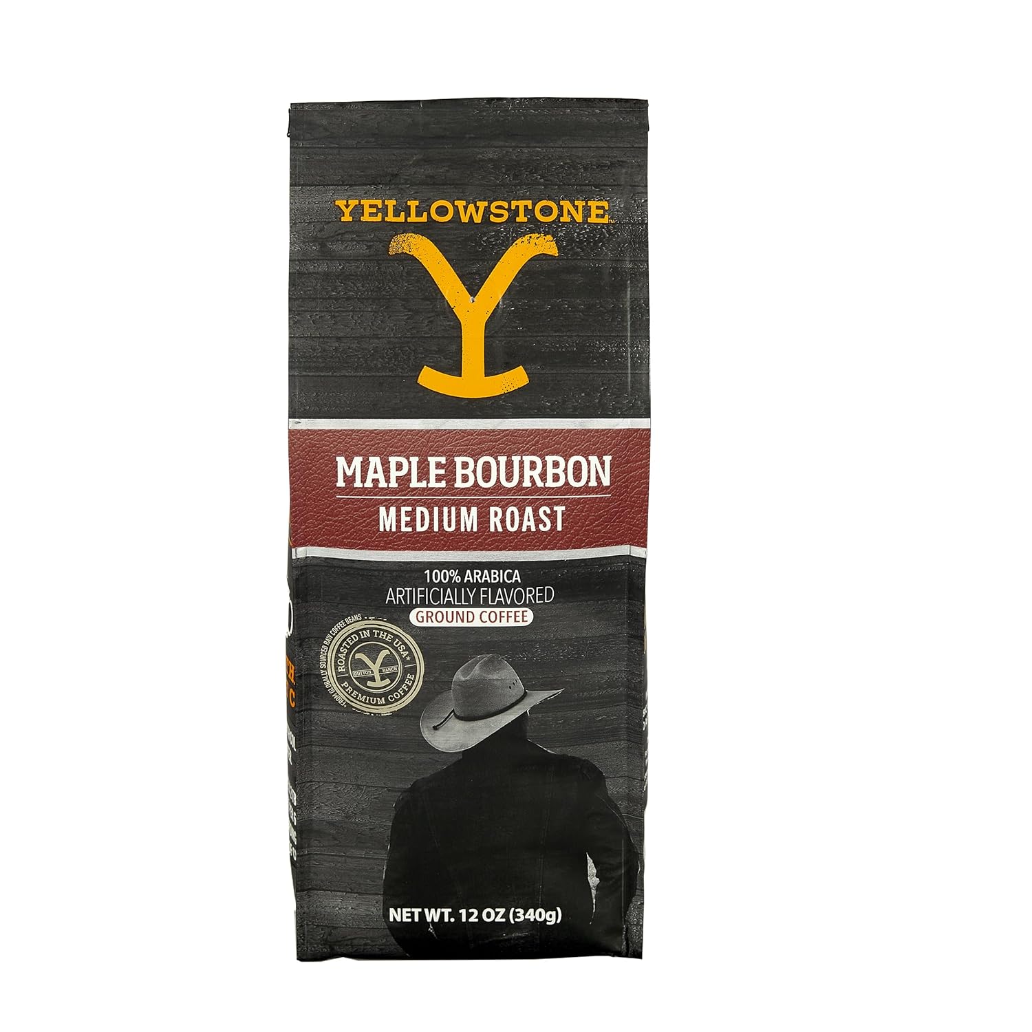 Y Yellowstone Maple Bourbon Coffee, Medium Roast, 100% Arabica, 12 oz.