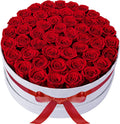 50 Piece Roses in a Velvet Box - Everlasting Preserved Roses Gift