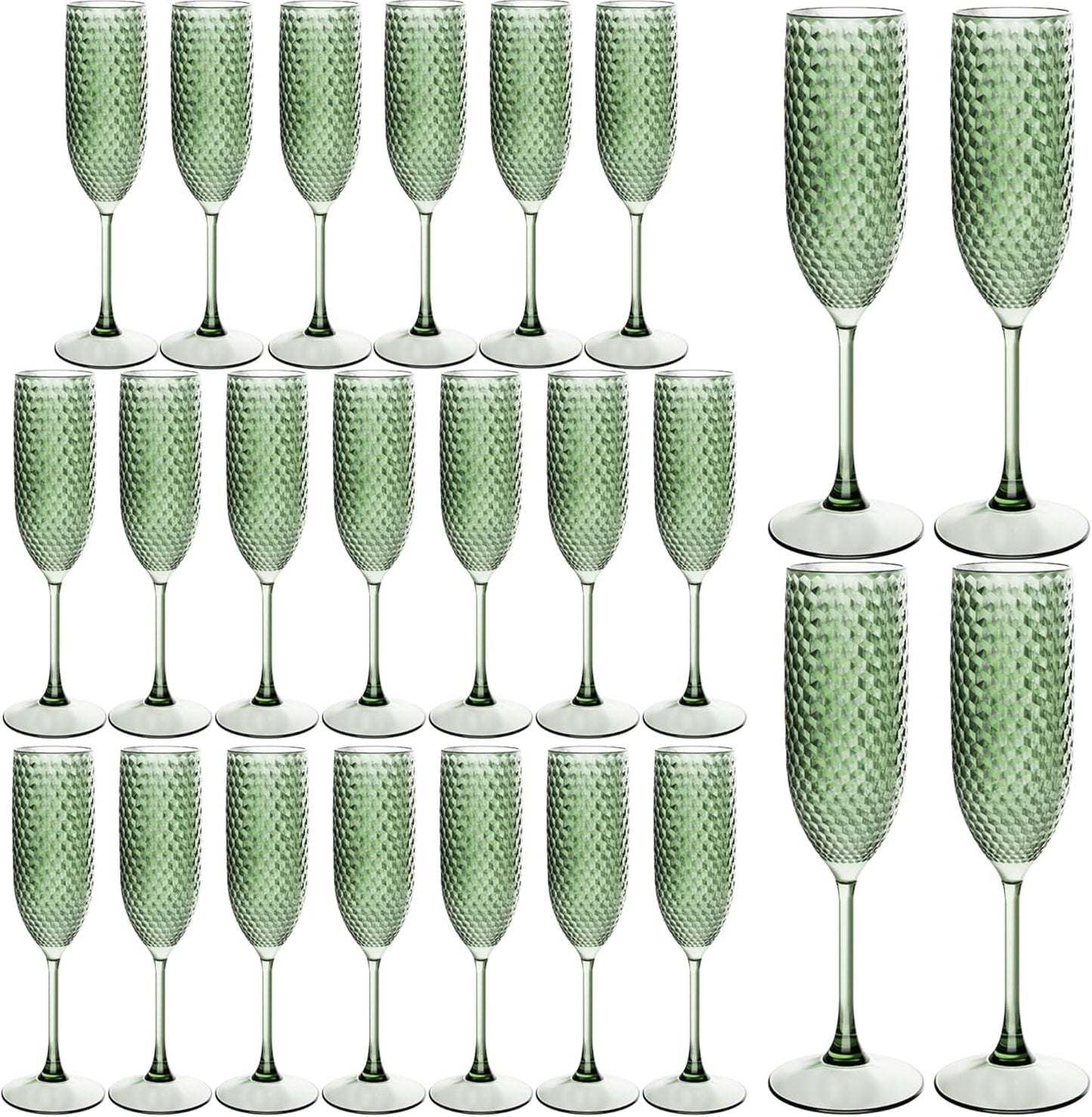 24PCS Unbreakable Plastic Champagne Flutes for Elegant Events
