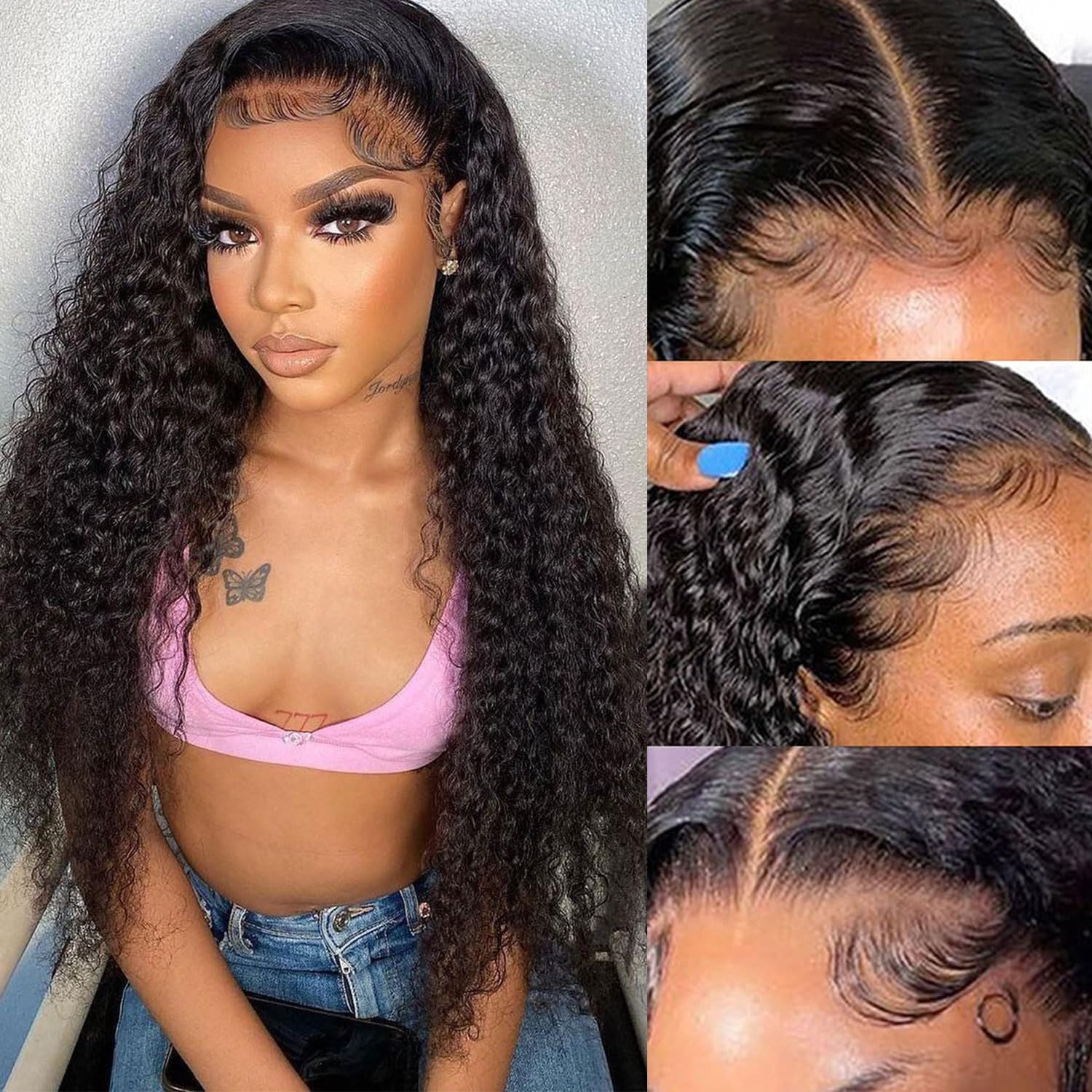 13x6 HD Transparent Deep Wave Lace Front Wigs for Women