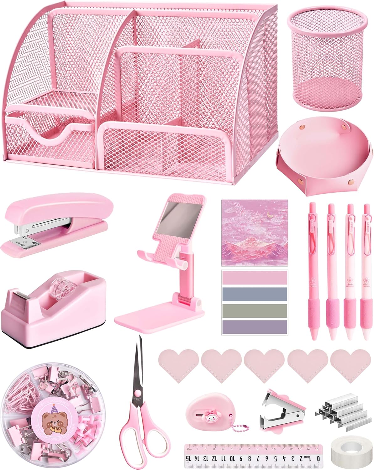 Pink Desk Accessories Set - Organize in Style!