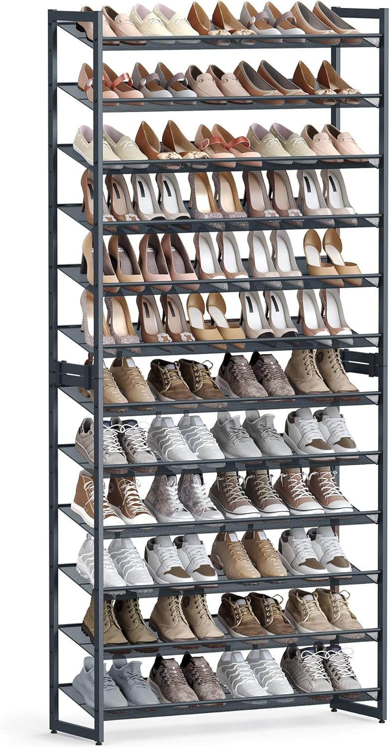 12-Tier Stackable Shoe Shelf Set for Garage and Entryway