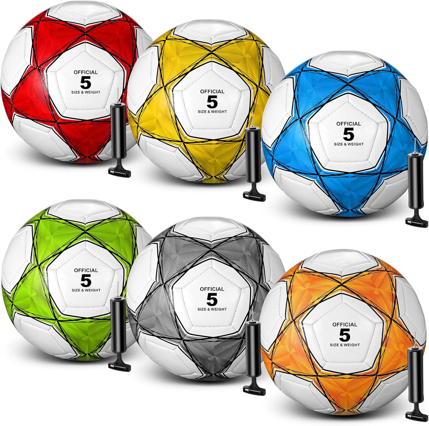 6 Pcs Operation Christmas Soccer Ball Set for Youth Training