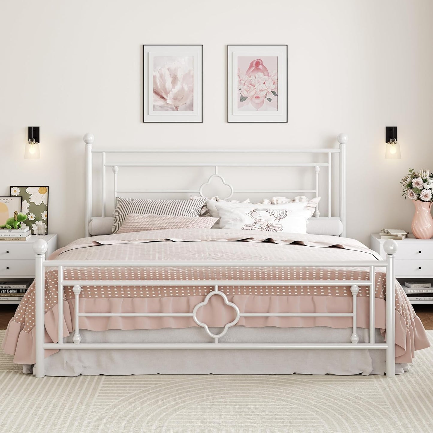 Sturdy 14 Inches King Size Metal Platform Bed Frame for Storage