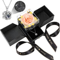 Preserved Red Champagne Real Rose with Heart I Love You Necklace