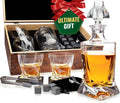 Whiskey Decanter Set with Glasses and Stones for Perfect Gifts