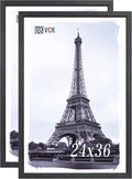 VCK 24x36 Poster Frames 2 Pack Black Solid Wood Frame - Textured Look