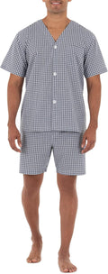 Men's Broadcloth Short Sleeve Pajama Set - Relaxed Fit Cotton Blend