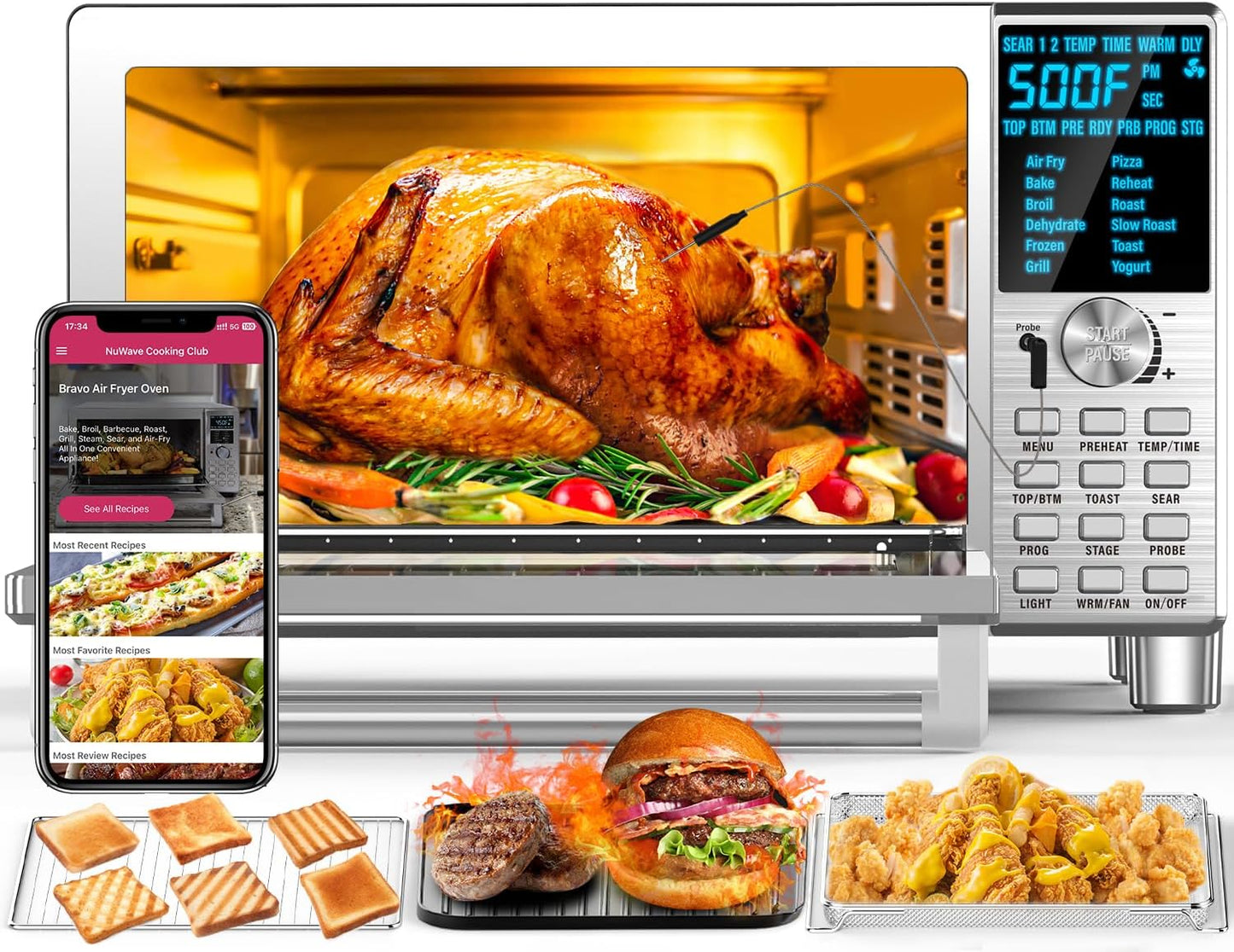 Nuwave Bravo XL 12-in-1 Air Fryer Smart Oven