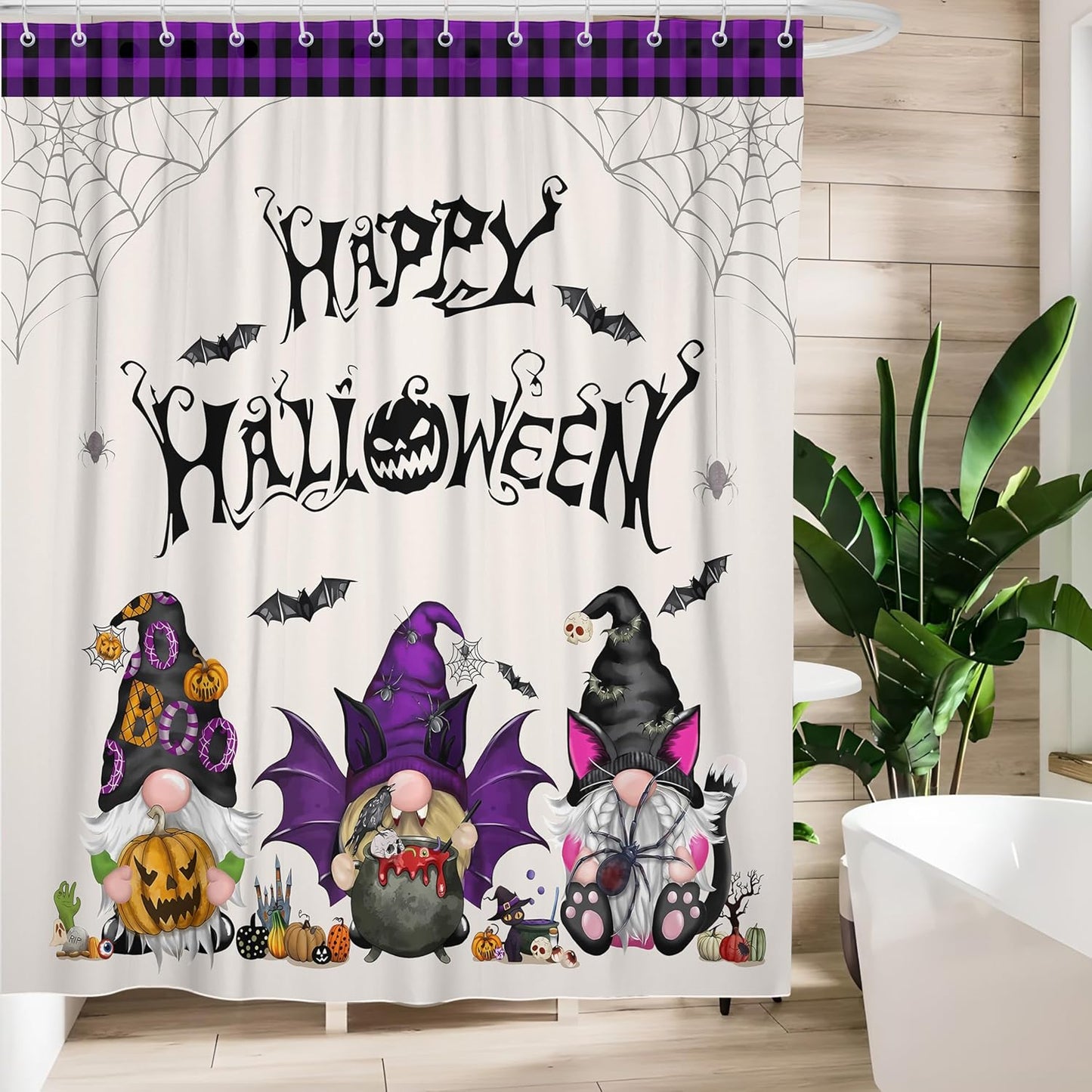 Gothic Halloween Shower Curtain - Waterproof 72x72 with Hooks
