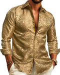 Mens Paisley Silk Button Up Shirt - Vintage Western Dress Shirt