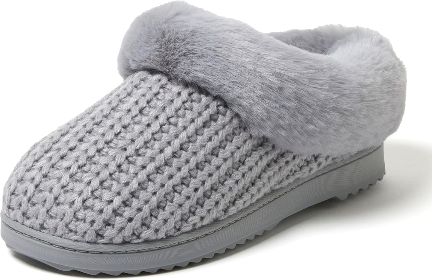 Dearfoams Women's Hannah Chenille Knit Clog Slippers for Comfort