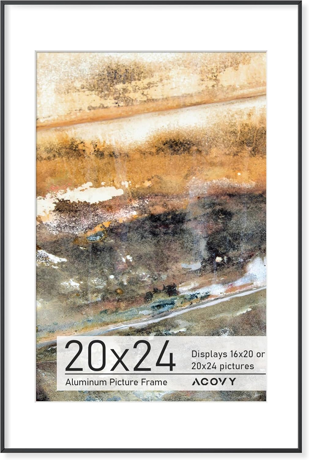 20x24 Aluminum Picture Frame with Mat for 16x20 Photos