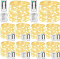 33FT 100 LED Fairy Lights 10 Pack - Remote Timer Warm White
