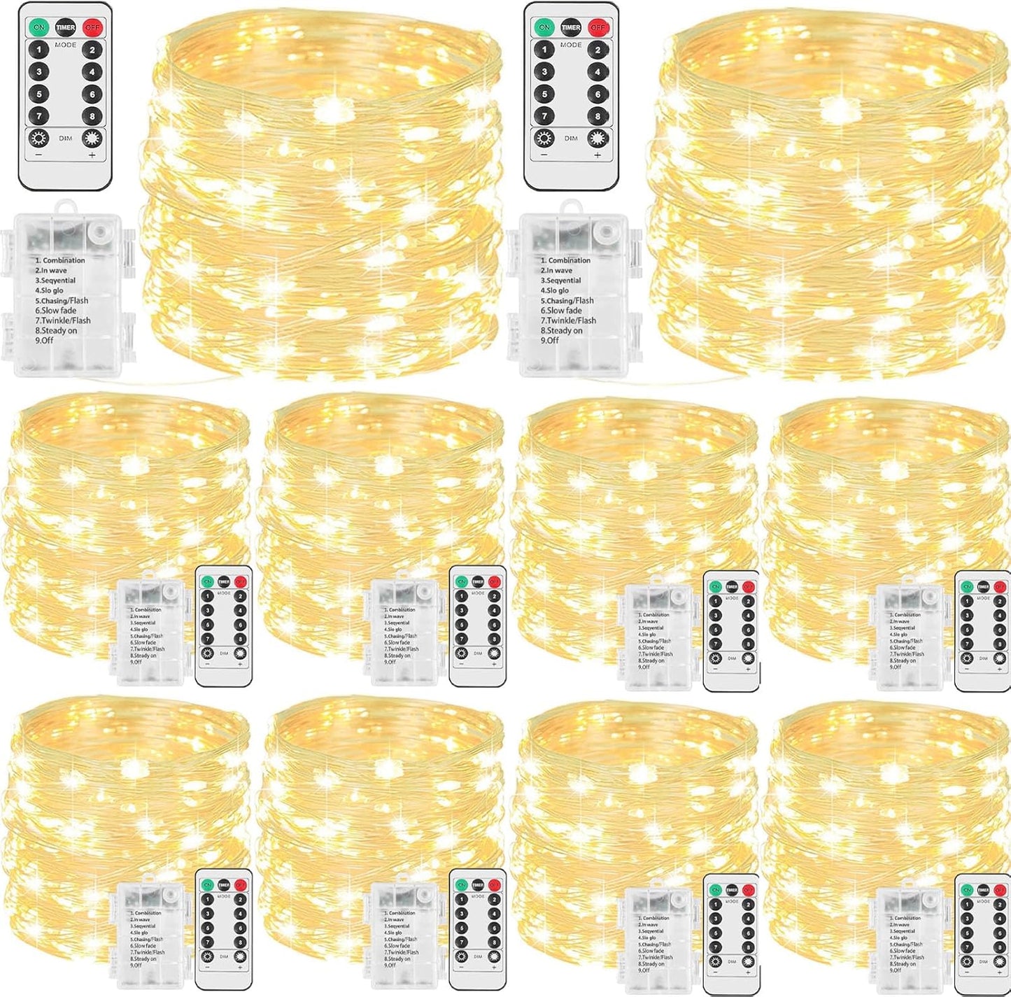 33FT 100 LED Fairy Lights with Remote for Indoor Outdoor Use