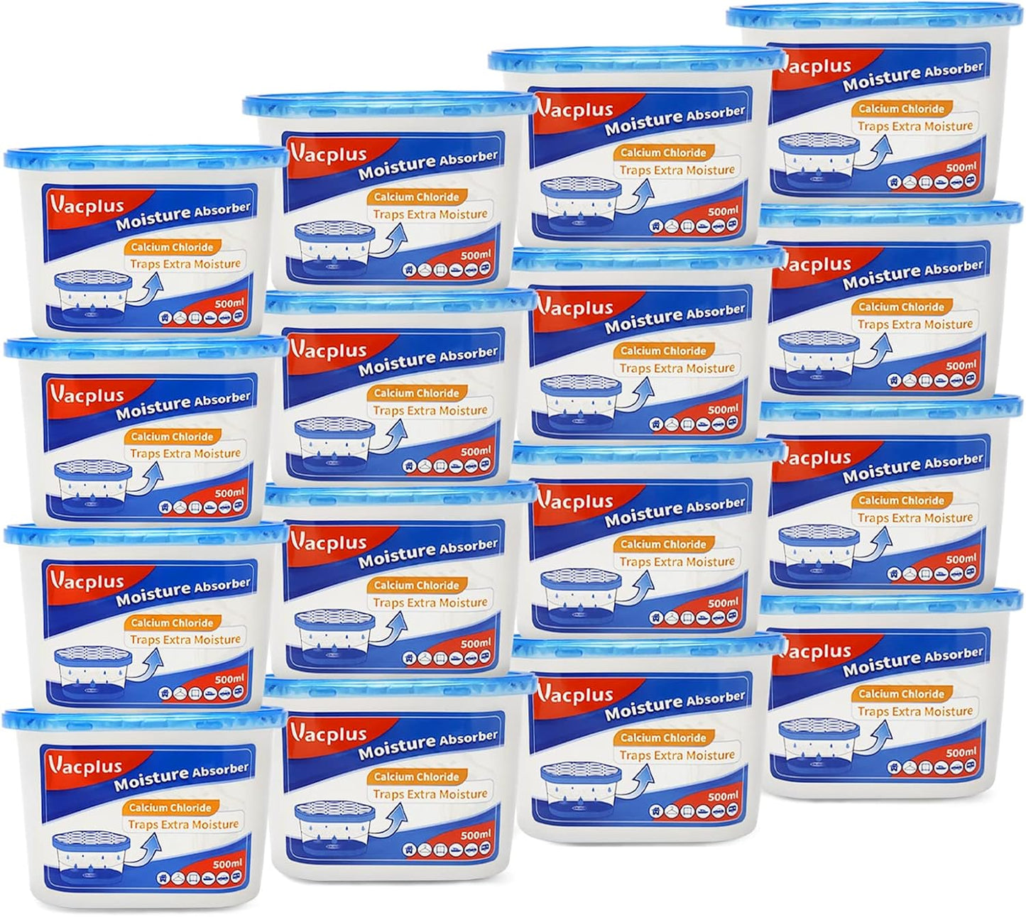 Vacplus Moisture Absorbers 16 Pack for Efficient Humidity Control