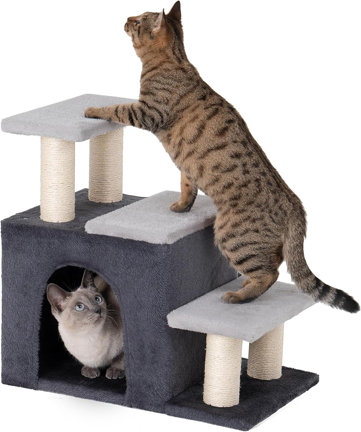 Pet Stairs for Cats and Dogs with Cat Cave and Scratching Posts