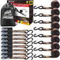 XSTRAP STANDARD Ratchet Tie Down Straps 8PK - Reliable Cargo Security