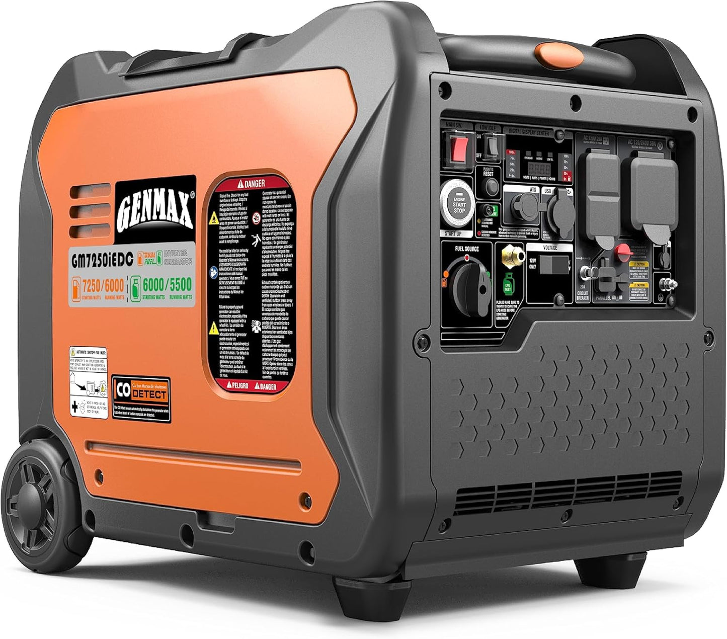 GENMAX Portable Generator 7250W Super Quiet Dual Fuel Power