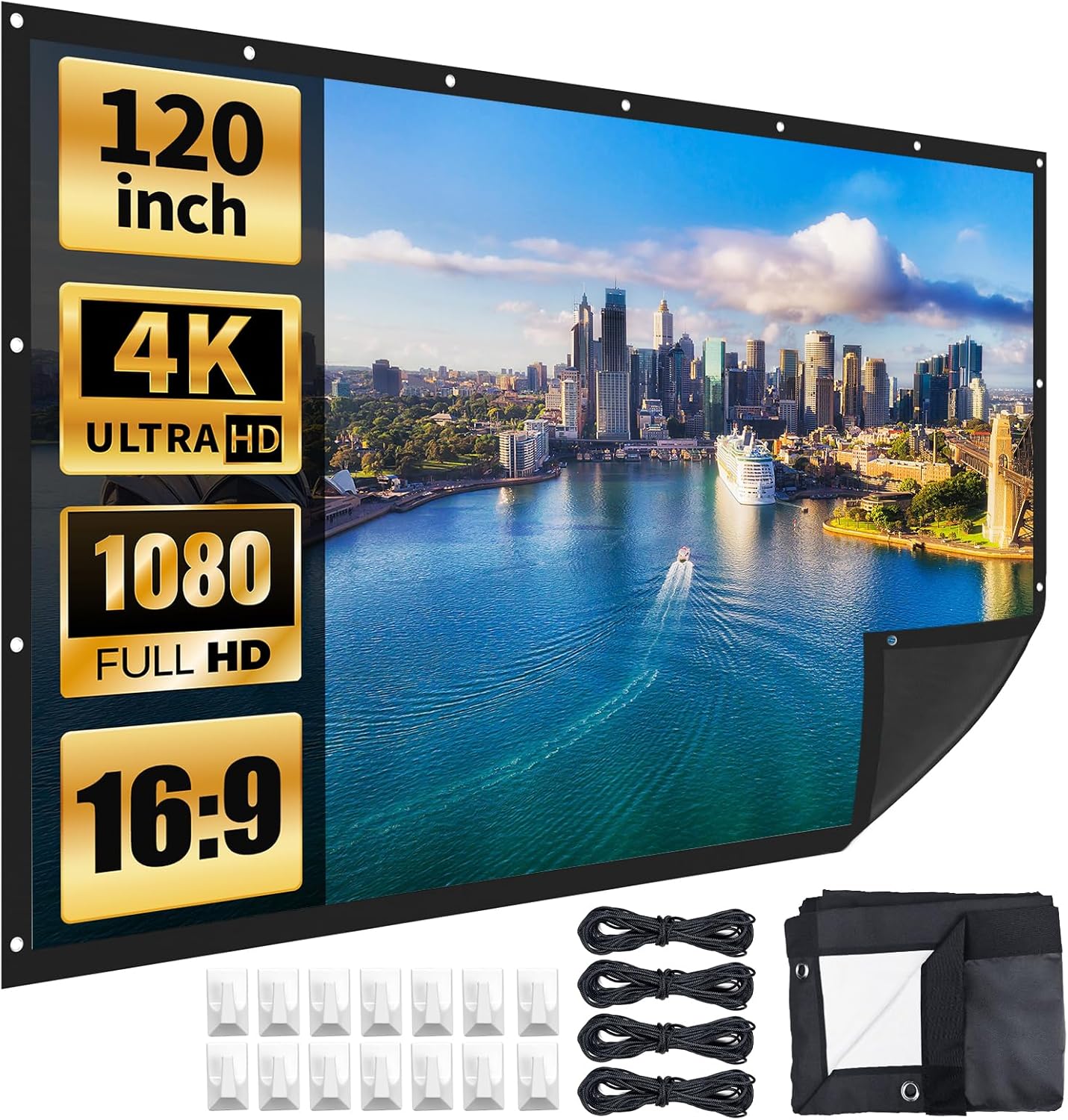 120 Anti-Crease Portable Projector Screen - Vibrant Display