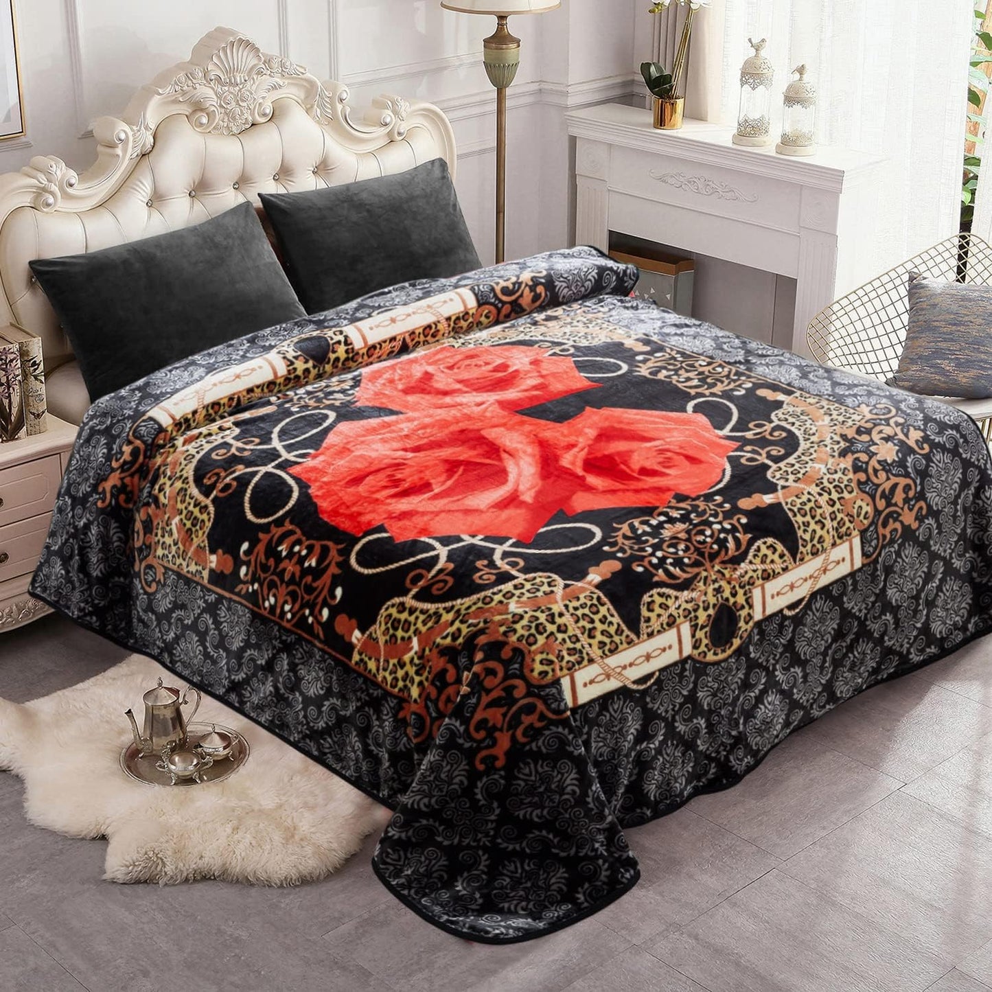 JYK Plush Fleece Blanket Queen Size for Cozy Autumn Nights