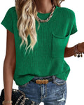 Summer Fall Short Sleeve Sweater Vest - Lightweight Cotton Layering