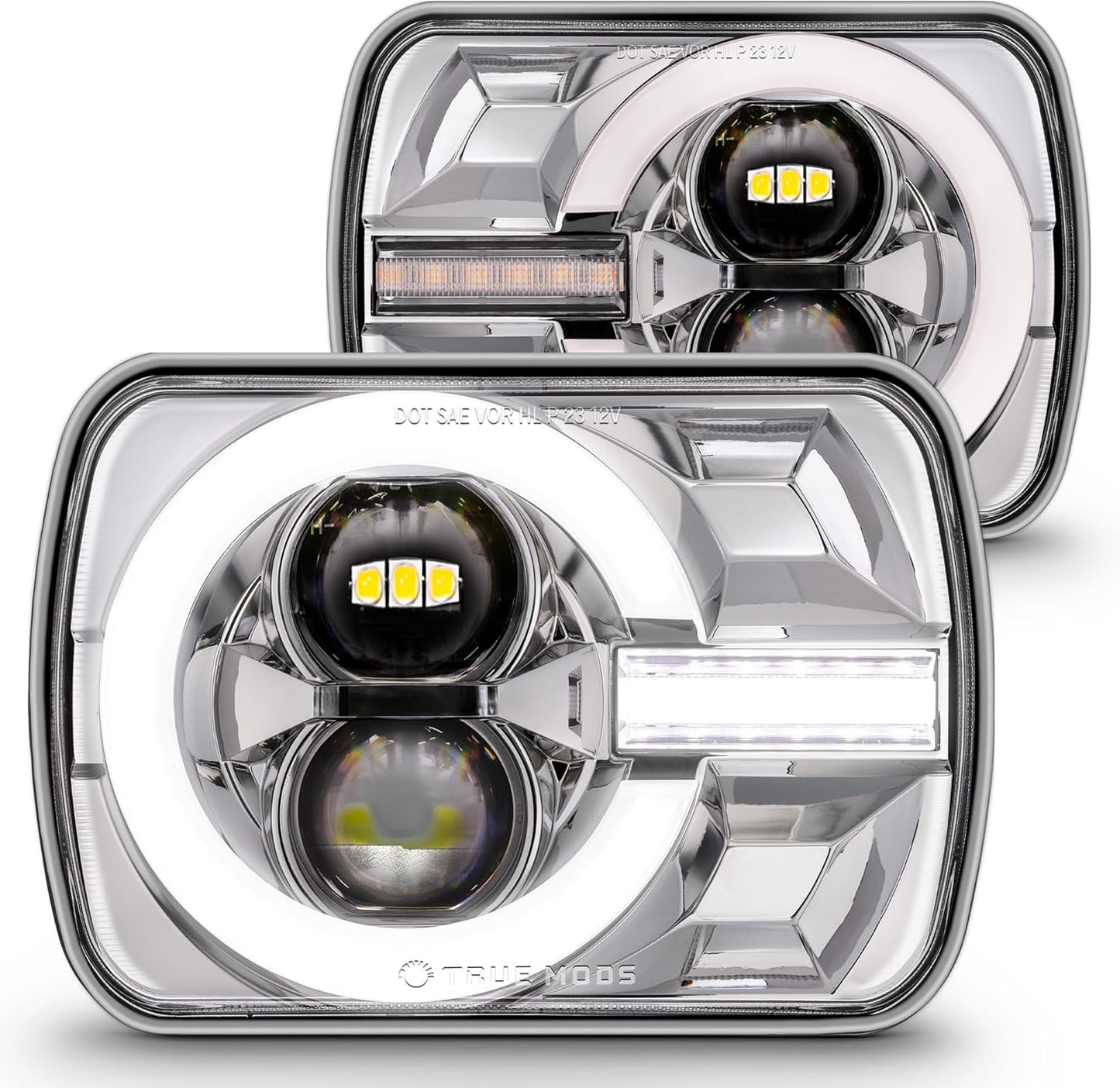 TRUE MODS 5x7 7x6 Inch H6054 LED Headlights for Classic Vehicles