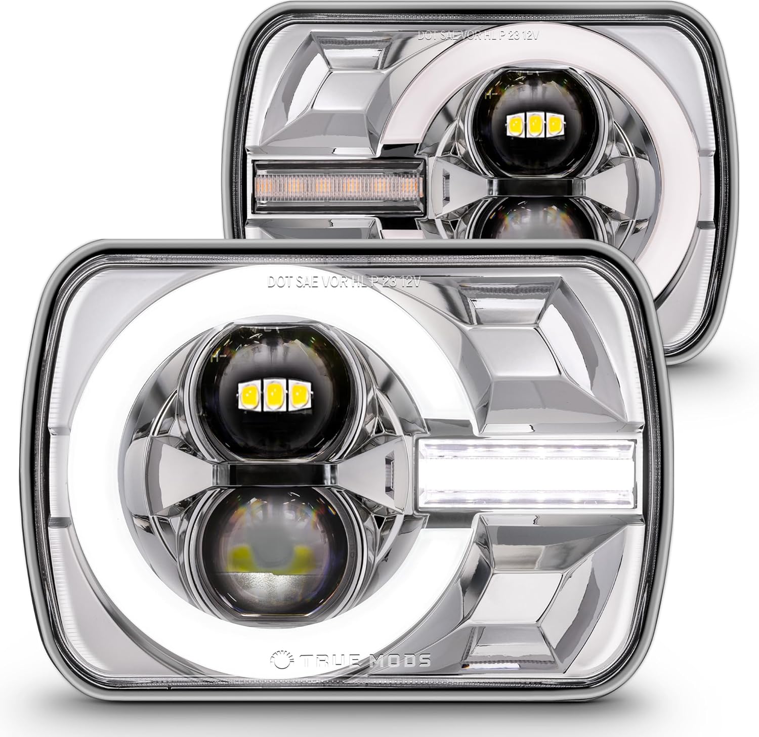 TRUE MODS 5x7 7x6 Inch H6054 LED Headlights for Classic Vehicles