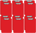 Red Plastic Clipboards 12 Pack - Durable Low Profile Clip