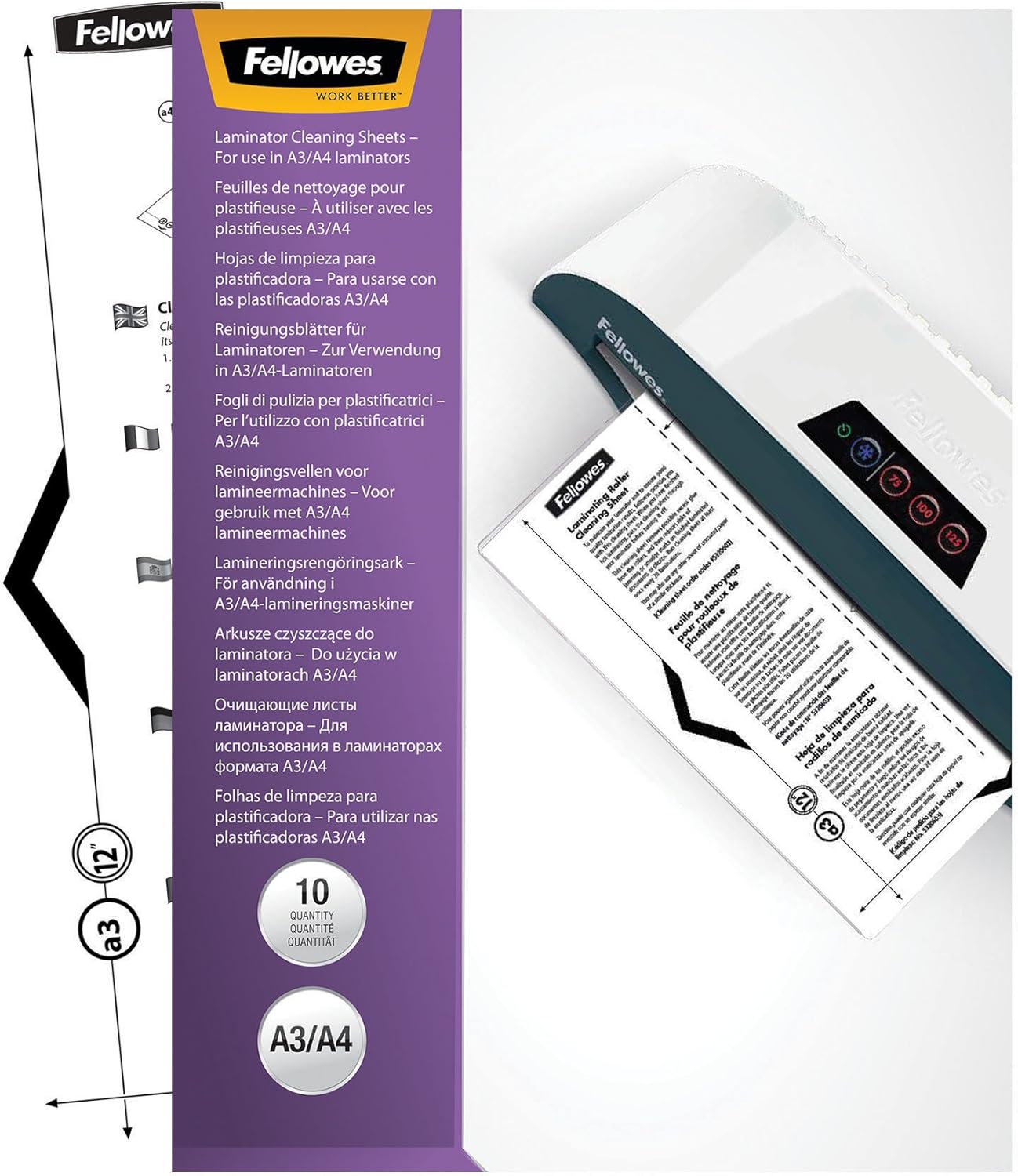 Fellowes Laminator Cleaning Sheets - Keep Your Machine Spotless!