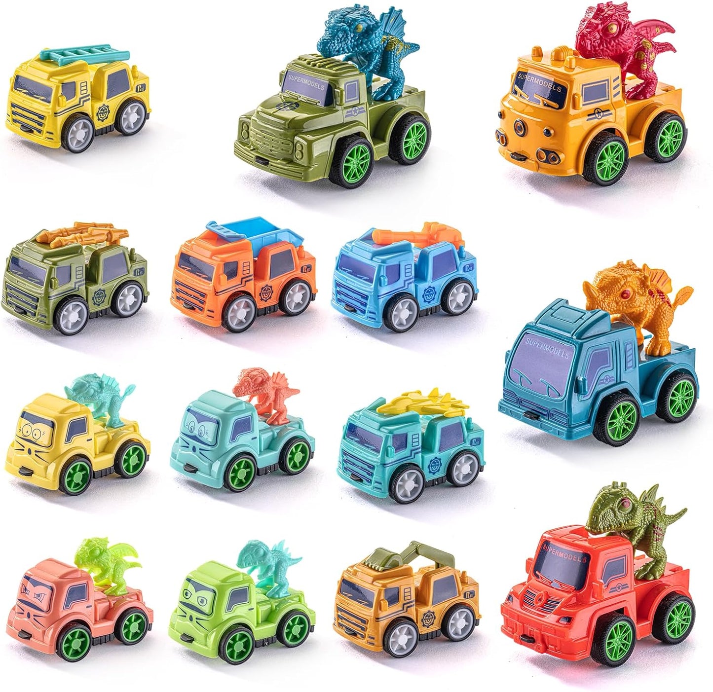 14PCS Mini Racing Cars Set - Exciting Roadblock Action!