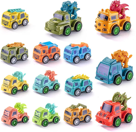 14PCS Mini Racing Cars Set - Exciting Roadblock Action!