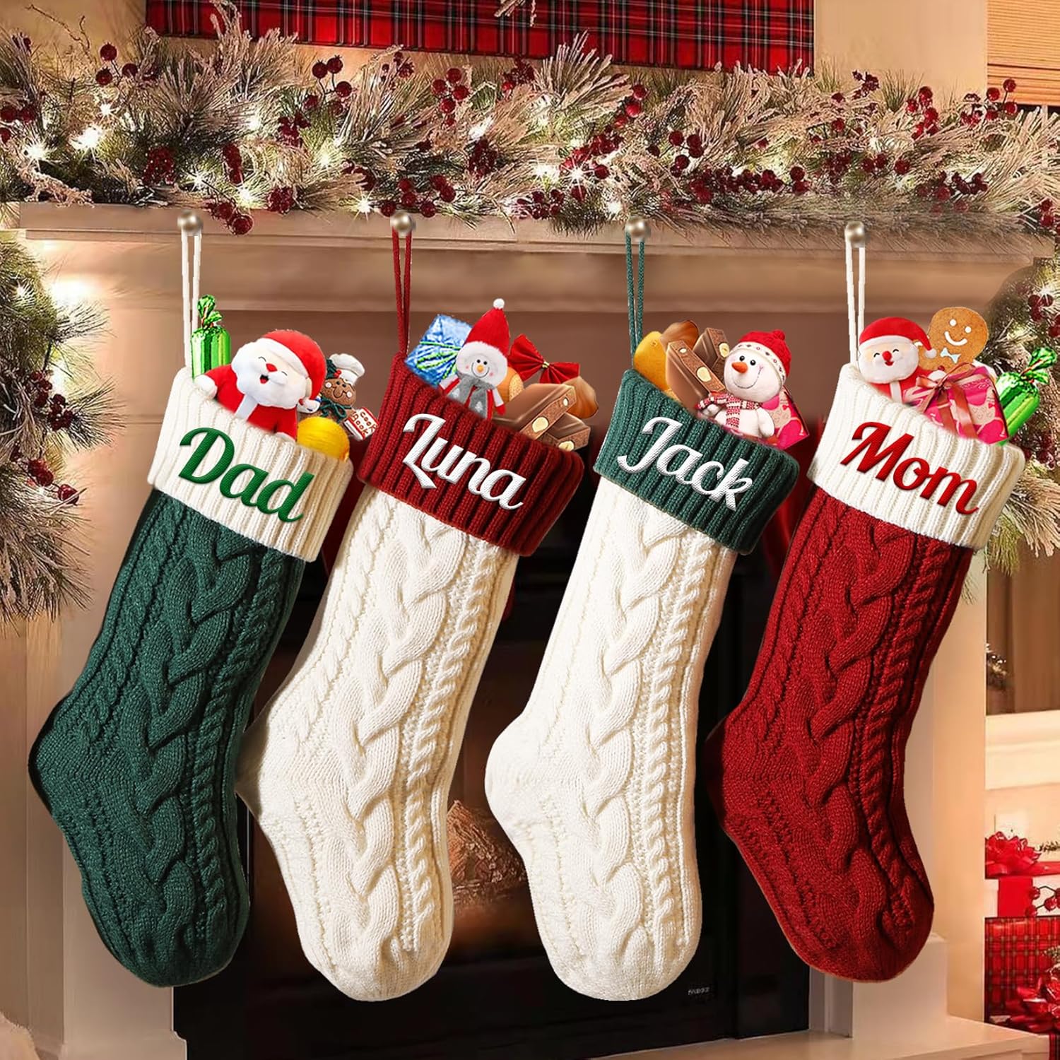 Personalized Christmas Stockings for Kids - Custom Embroidered