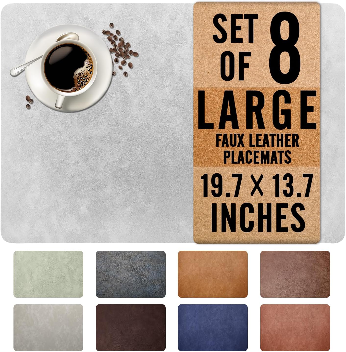 UnivoColors Faux Leather Placemats Set of 8 for Any Occasion