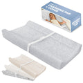 Changing Pad Soft + Washable Cover - NonSlip Changing Mat (Gray/Wave)