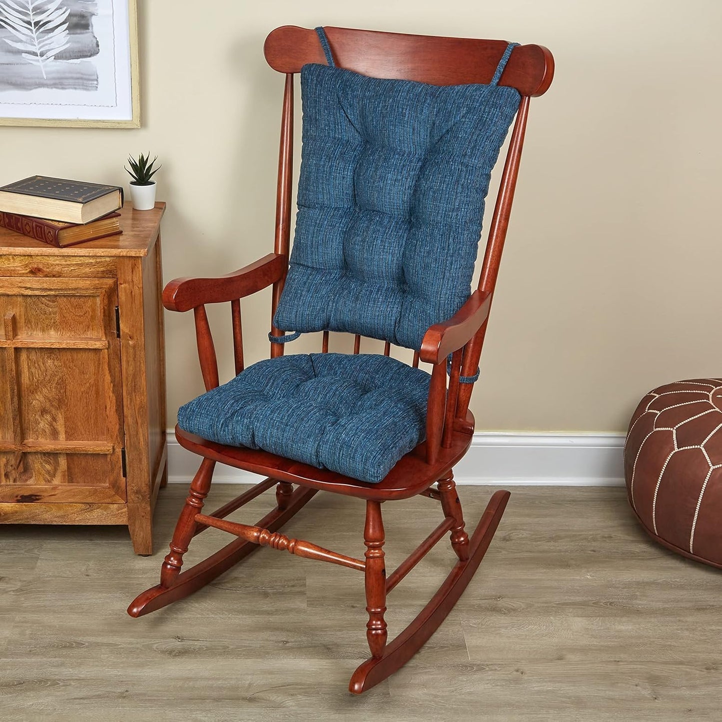 Gripper Twill Jumbo XL Non-Slip Rocking Chair Cushion Set
