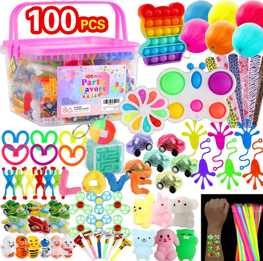 100-Pc Sensory Fidget Toy Pack for Kids 4-8, Party & School Fun!