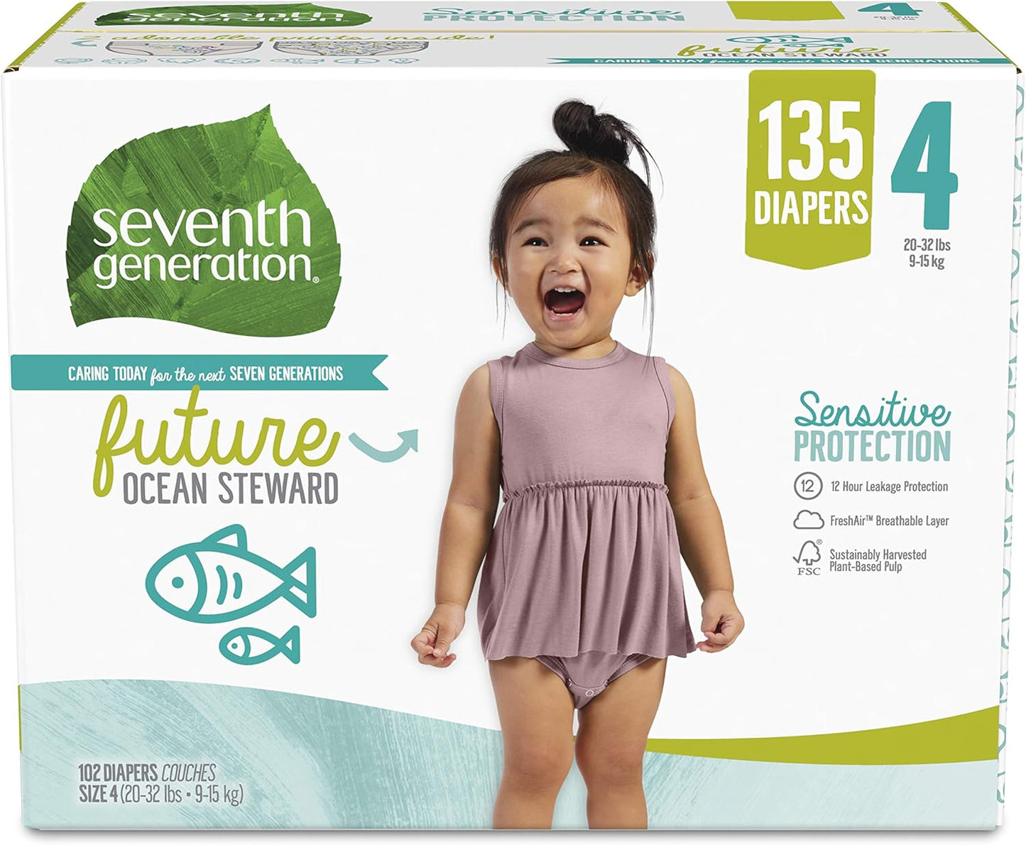 135 Eco-Friendly Diapers for Size 4 Babies